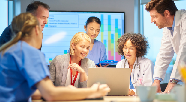 healthcare staff in meeting